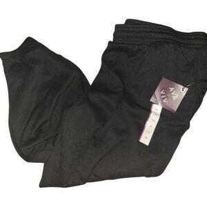 NWT Ava & Viv Classic Black Sweat Pants With Pockets And Draw String Waist